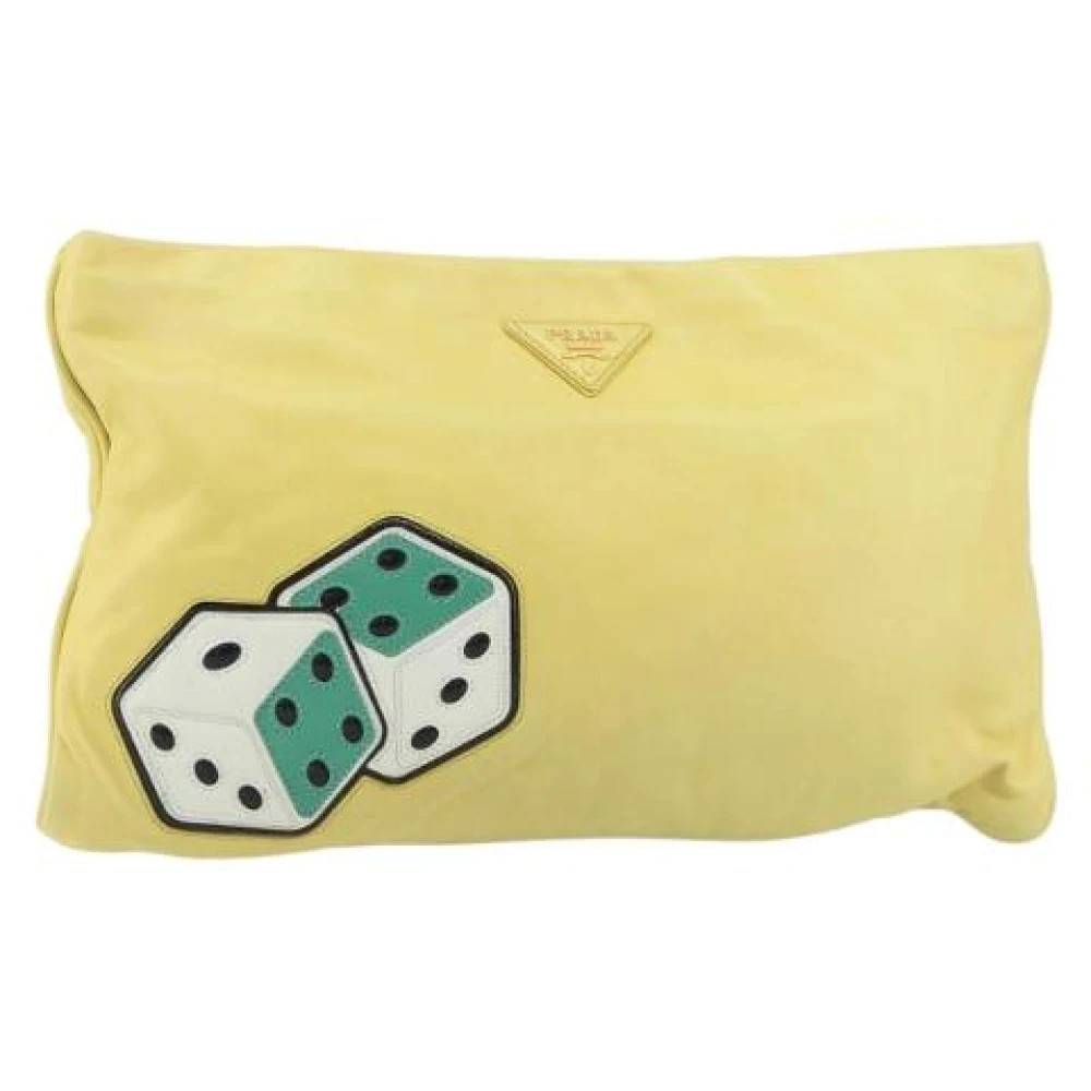 Prada Vintage Pre-owned Læder Clutch - Vintage - Dame - Gul - ONE SIZE - Læder