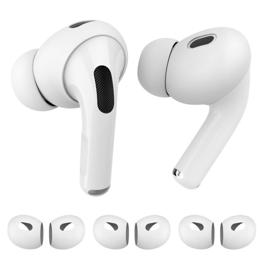 Ahastyle Apple AirPods Pro 2 3-pack Ear Pads i silikon, Vit