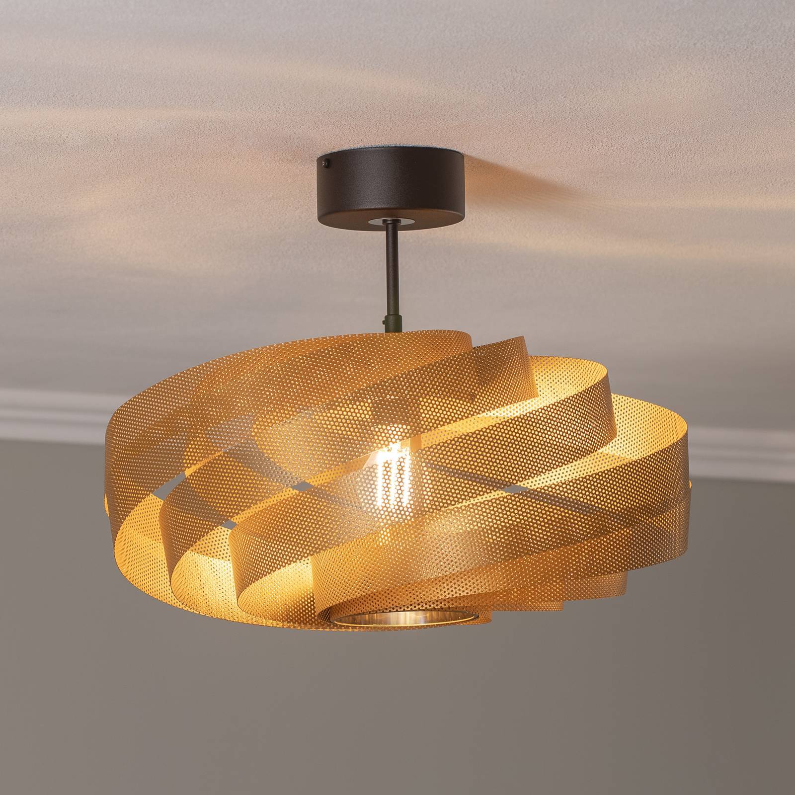 Taklampa Vento Euluna, dimbar, Mässing / guld, Vardagsrum / matsal, Metall, Modern, Taklampa