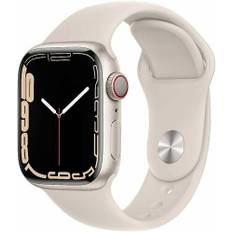 Apple Watch Series 7 Aluminium 45 mm (2021) | GPS + Cellular | silver | Sportband Stjärnglans