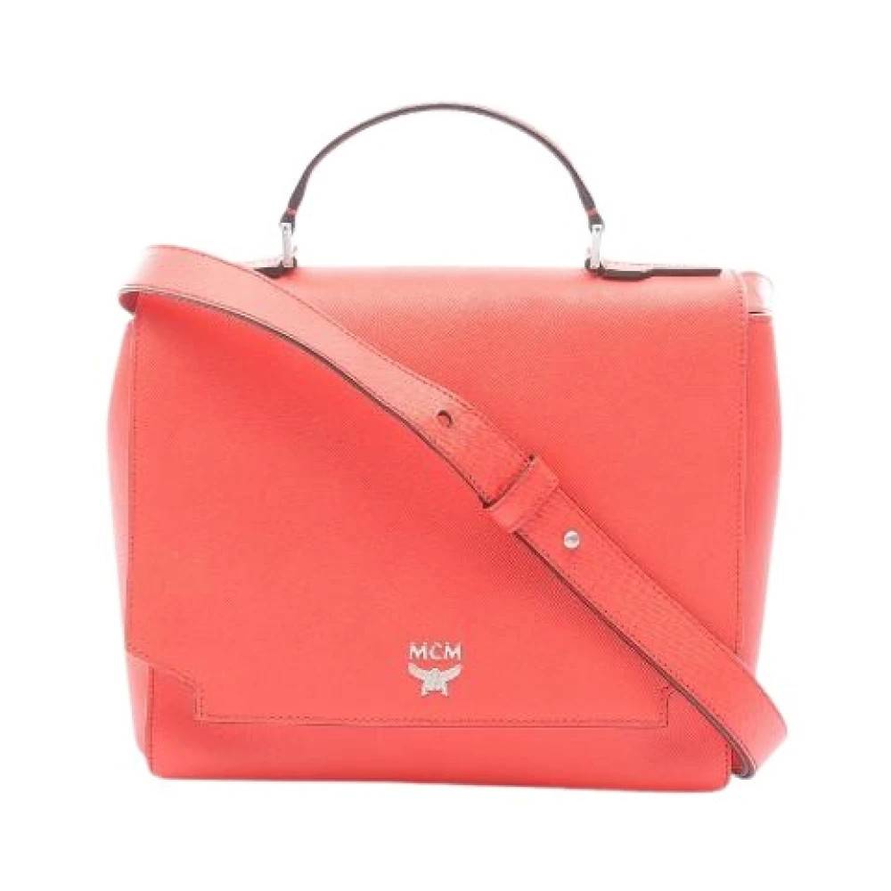 MCM Pre-owned Pre-owned Leather 2way Handbag - Vintage - Dame - Rød - ONE SIZE - Uld