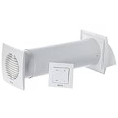 Steinberg14 Decentraliserad Ventilationsenhet med Värmeåtervinning 100 mm - Vit Värmeåtervinning med Strömbrytare - Keramisk Luftvärmeväxlare - Rumsventilation