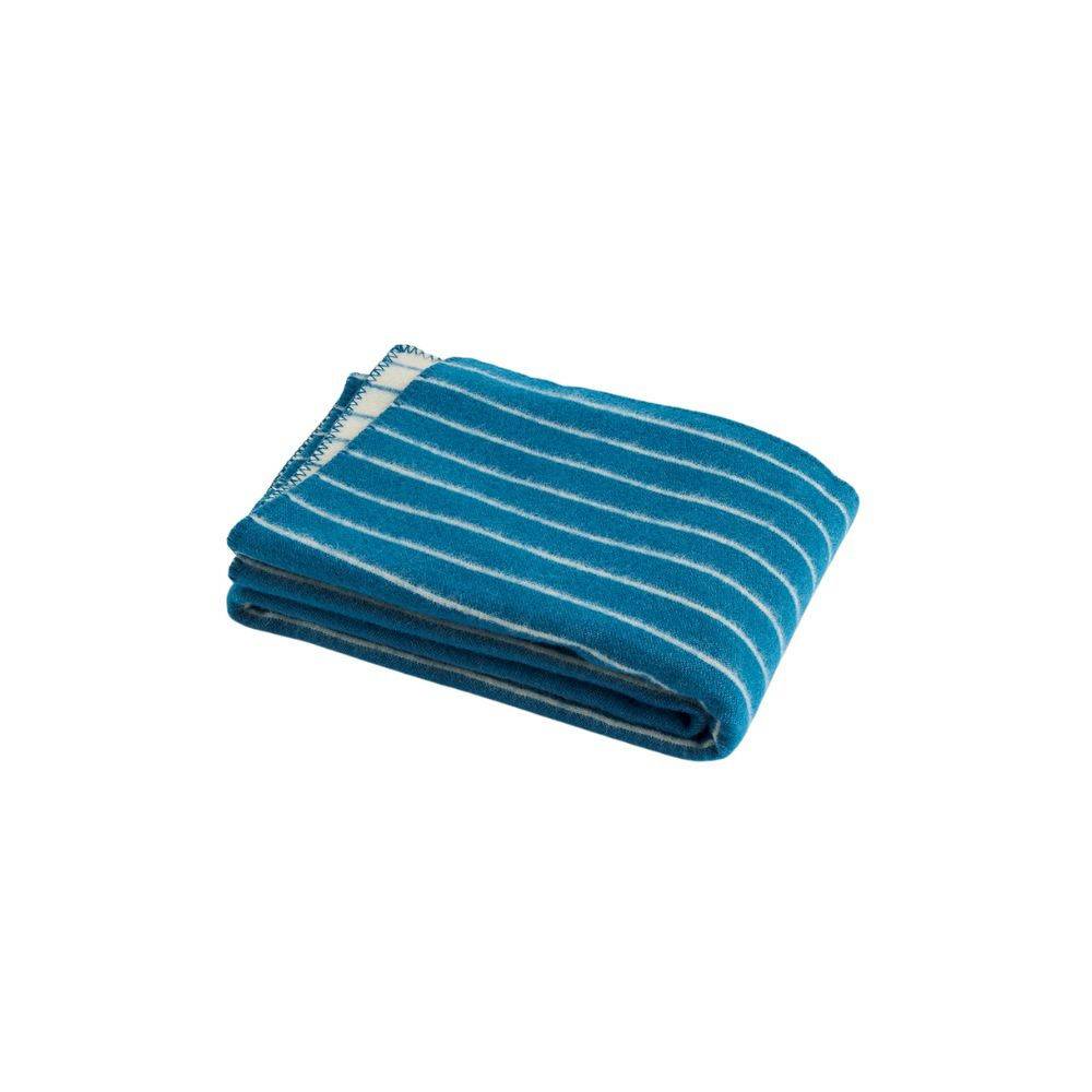 HAY Outdoor Market Throw (130x180 cm) Filt Blue With Beige Stripe