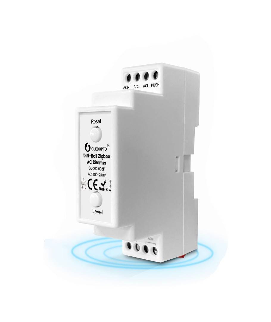 Zigbee dimmer modul för DIN-skena - Gledopto, Zigbee 3.0, 200W