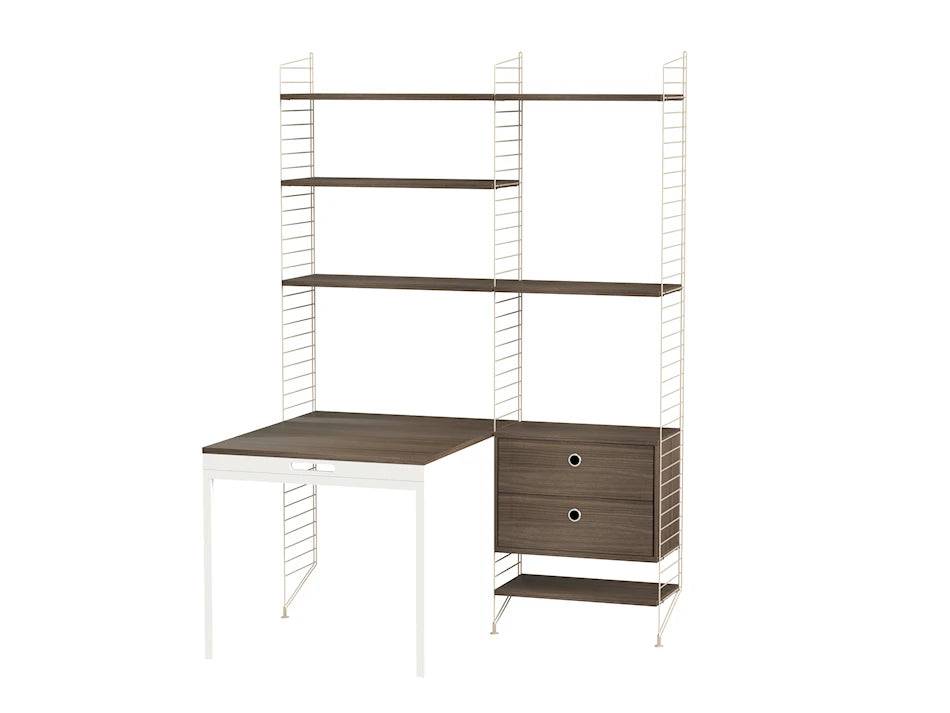 Kontor, bundle E fra String Beige - valnød - Jacobsen Plus