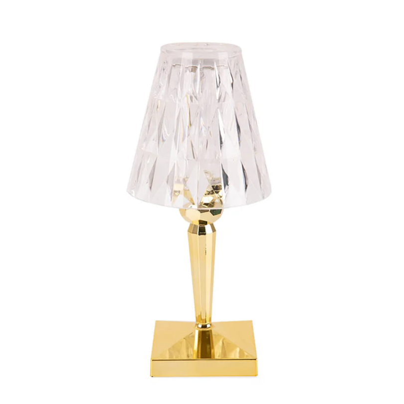 CrystalLuxe Bordslampa - Elegant Kristallbordslampa - Guld