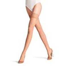FALKE Damen Stay-Ups Matt Deluxe 20 DEN W STU transparent einfarbig 1 Paar, Braun (Powder 4069), M