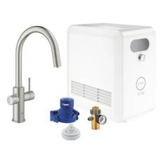 Grohe Blue Professional System mit C-Auslauf supersteel, ausziehbar - 31325DC2