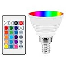 Shenruifa LED-lampor RGB-ljuskopp 16 Färgskiftande E14 Smart Spotlight-lampa med Fjärrkontroll