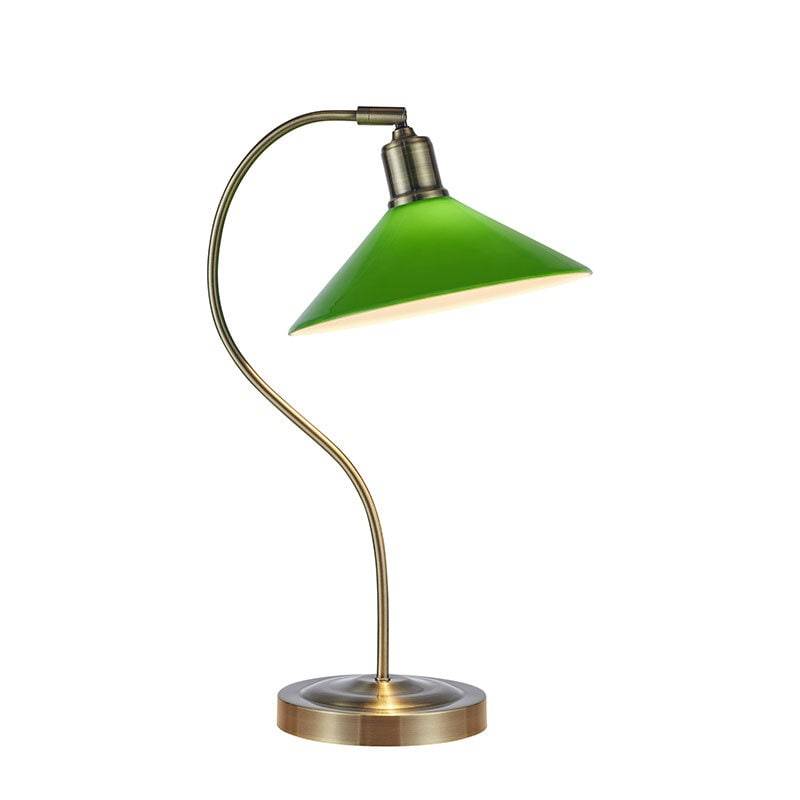 Markslöjd Vela bordslampa antik mässing/grön