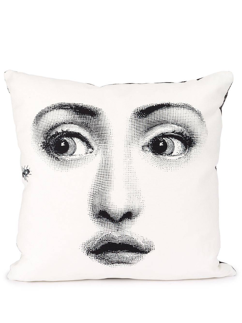 Fornasetti - Ape photograph-print cushion - unisex - bomull/linne - one size - Svart