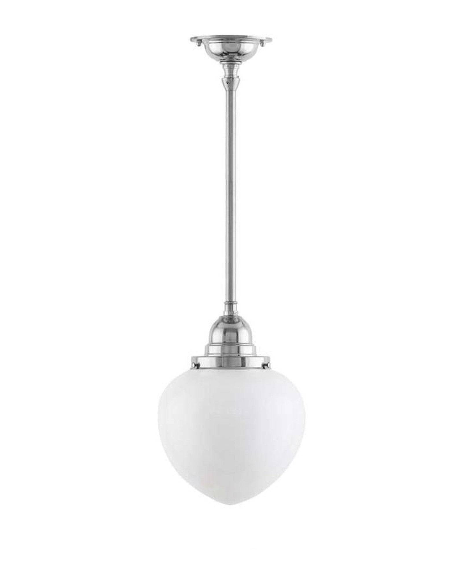 Badeværelseslampe - Loftslampe Byströmpendel 100 nikkel, hvid dråbe - 50 cm