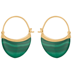 SMALL MALACHITE EARRINGS PERNILLE CORYDON - GULD