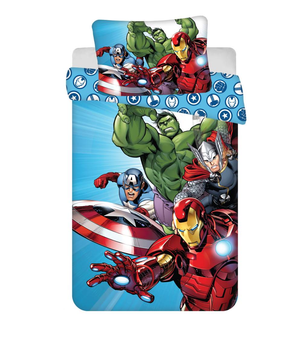 Avengers ljusblå påslakanset / bäddset 100x135 cm, 40x60 cm