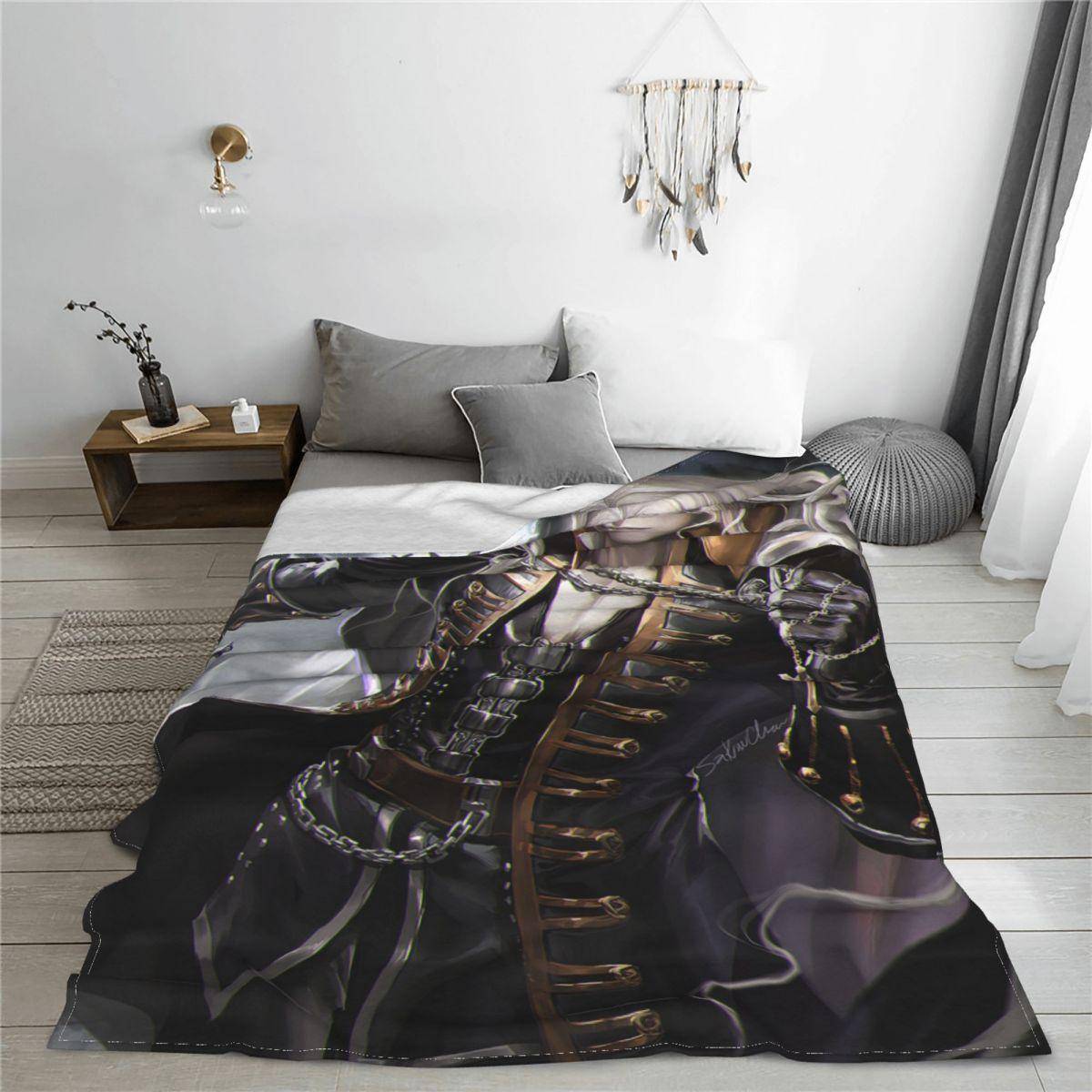 Alucard Vampyrfilt Castlevania Anime Ullpläd Säng Soffa Dekoration Mjuk Varm Sängöverkast gray