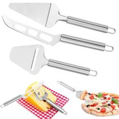 Osthyvel, ostskärare set 3 stycken, ostkniv osthyvel tårtspade set rostfritt stål, smörskärare, ostknivset perfekt för att skära mjuk ost och ost, diskmaskinssäker