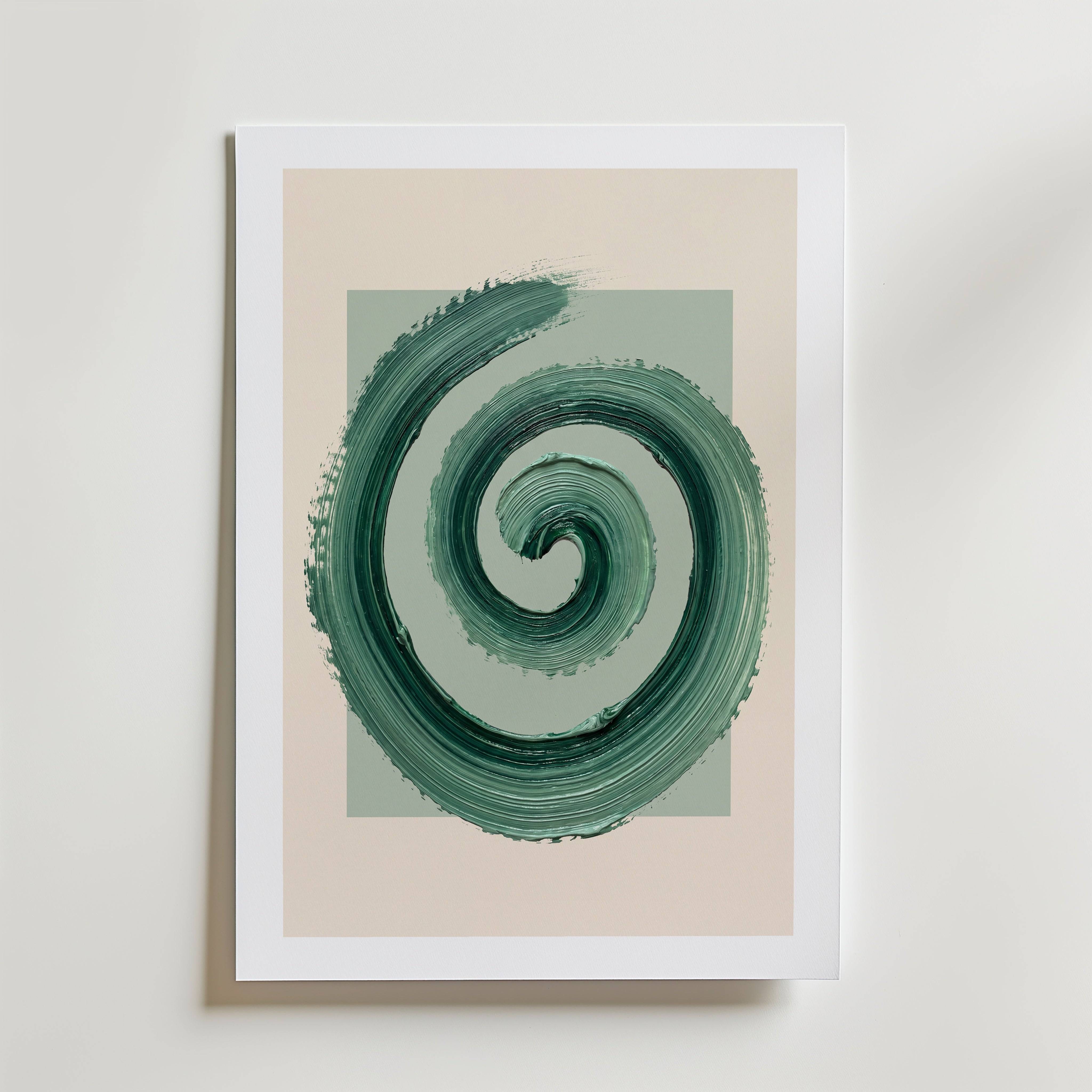 Sage Spiral Poster - Fine Art Poster 30x40 cm Med passepartout