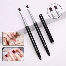 2st/Set Gel Building Nail Art Brush Nagellack Penna - Svart