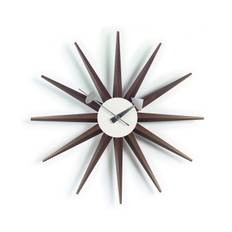 Sunburst clock - Valnød