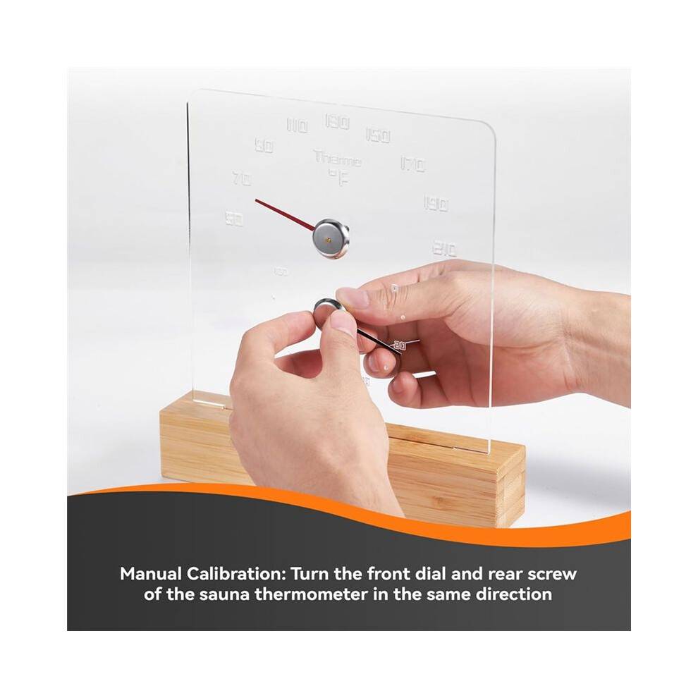 Sauna Thermometer 2 in 1 Fahrenheit Thermometer Hygrometer with LED Light Sauna Accessories for Sauna Room Hotel