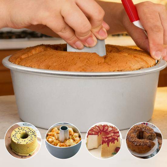 Yousheng Mat Kakaform med Avtagbar Botten Non-Stick Chiffon Sockerkaksform ihålig Kärna Kakform för Jämn Värme Bakning