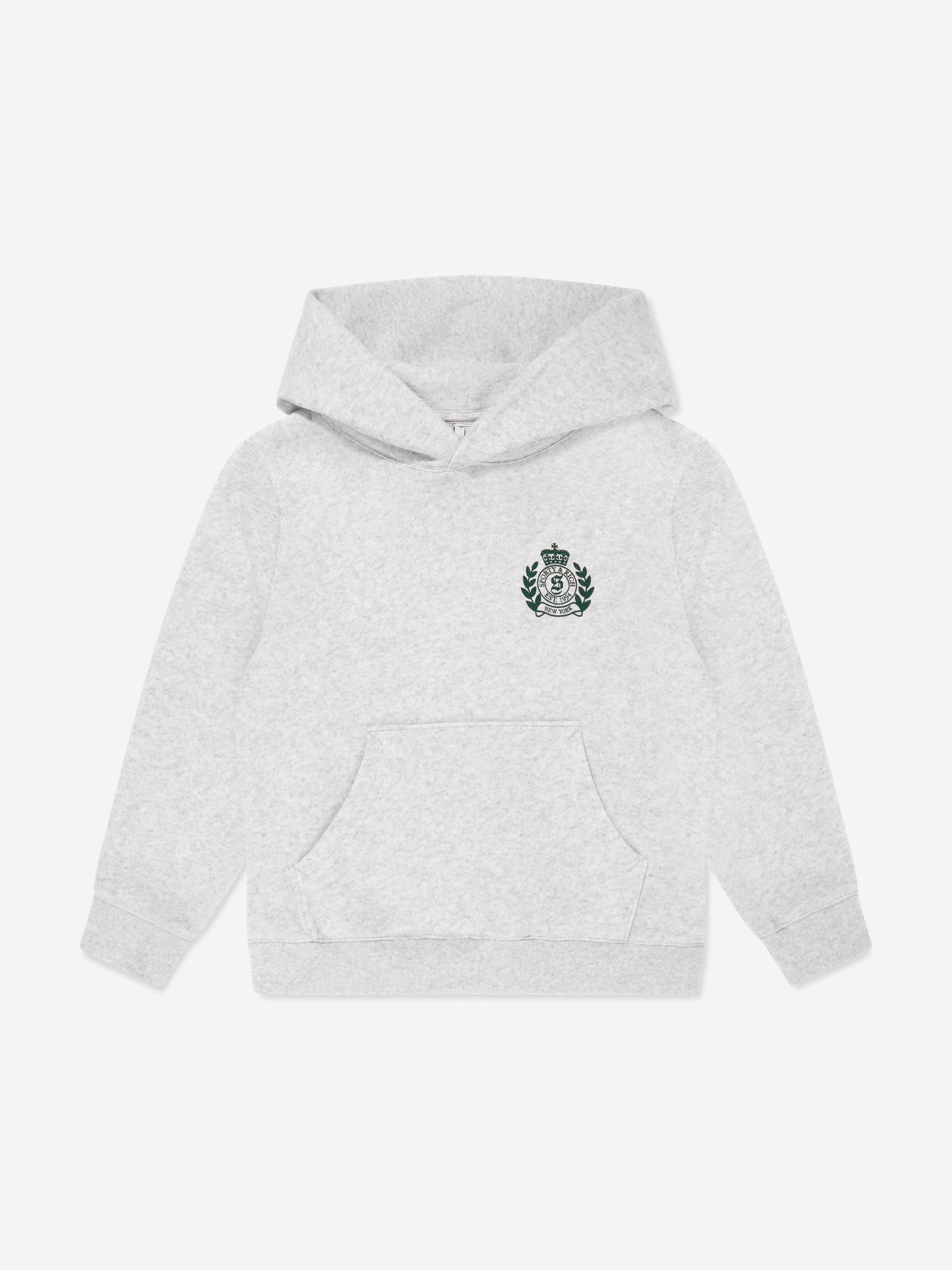 Sporty & Rich Kids H&W Crest Hoodie in Grey - Grey / 12 - 14 Yrs (12 - 14 Yrs)