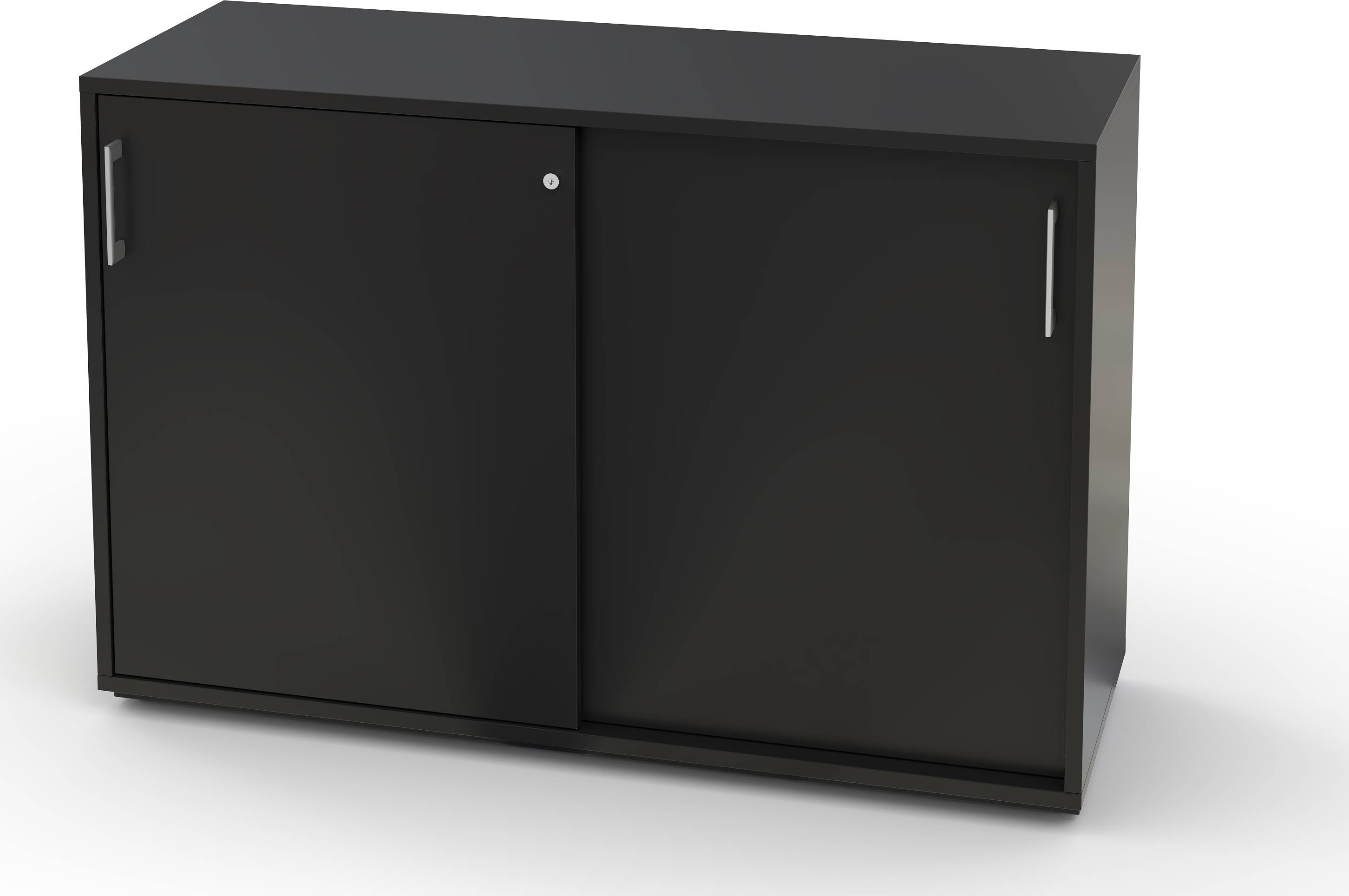Jive+ Skydedørsskab m/4 rum m/lås mat sort, B116