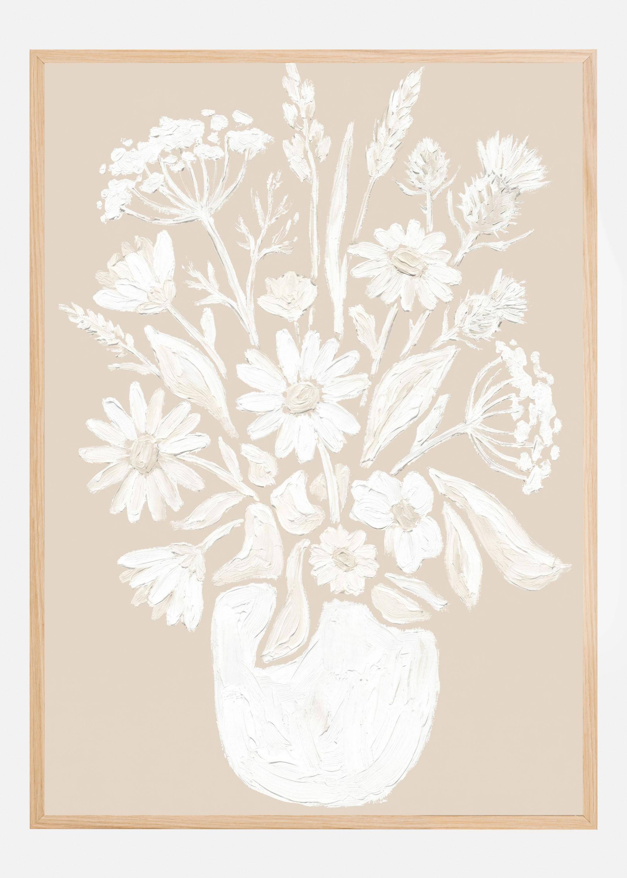 White Wildflower Bouquet Poster (30x40 cm)