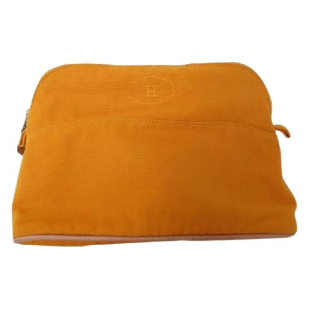 Hermès Vintage Pre-owned Bolide MM Cotton Canvas Pouch - Vintage - Dame - Gul - ONE SIZE - Bomuld