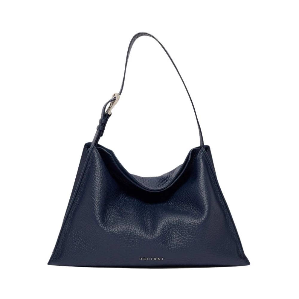 Orciani Trinity Soft Midi Skuldertaske - Tasker - Dame - Blå - ONE SIZE - Uld
