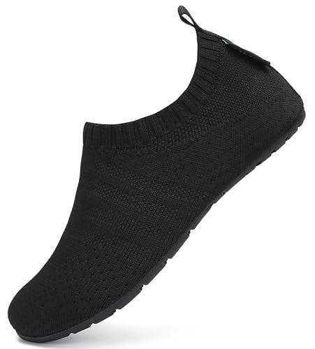 SAGUARO Hausschuhe Kinder Jungen Hüttenschuhe Mädchen Pantoffeln Barfußschuhe Leicht Rutschfest Slipper Weich Kleinkinder Schuhe Stil:083 Schwarz,Gr.30/31 EU