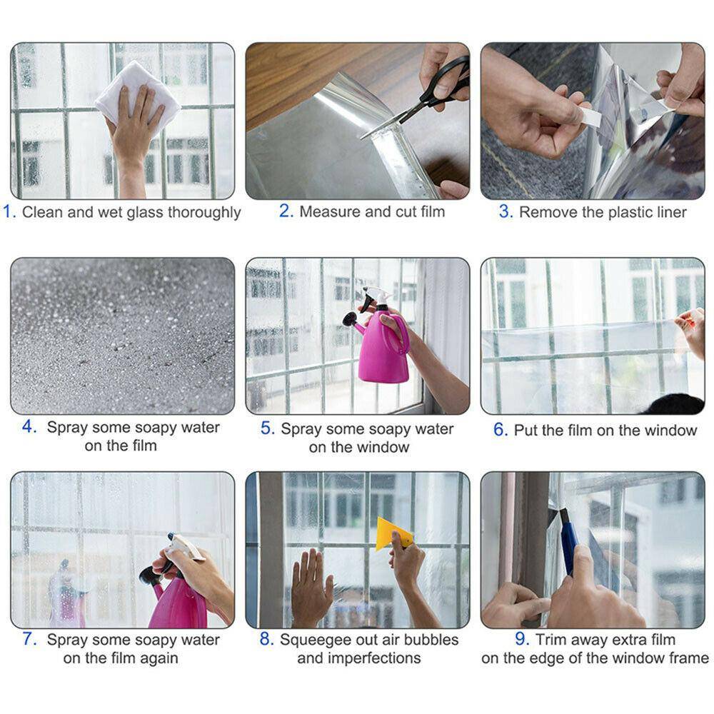 Envägs spegel fönsterfilm Vinylklistermärke Reflekterande Solskyddsfilm Sekretessfönsterfilm för Hem Glasdekaler Bil UV-skydd DIY brun