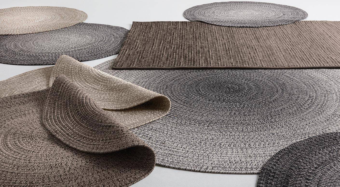 Deco outdoor rug - Ø220 cm / Ombre Graphite