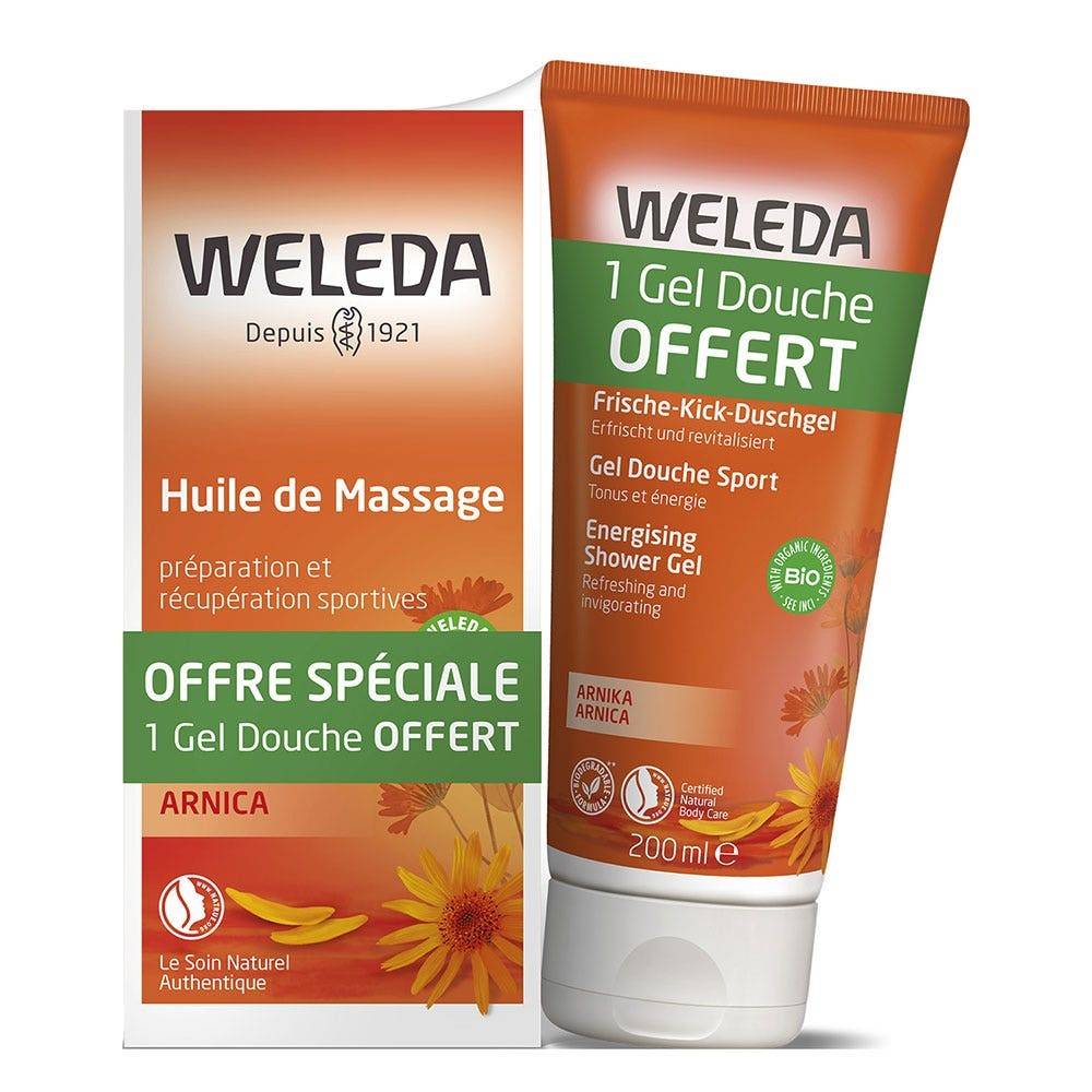 Weleda Arnica Massage Oil + Sport Shower Gel 2x200ml