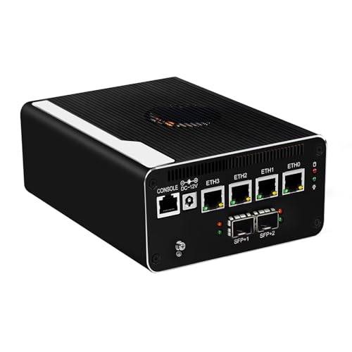 AIOPCWA Mini PC Router Micro Firewall Appliance, 10GbE SFP+, 4 x i226V 2.5GbE LAN Ports, Core i5 1240P, OPNsense Hardware, Console COM, Compact PC, Barebone NO RAM NO SSD NO OS