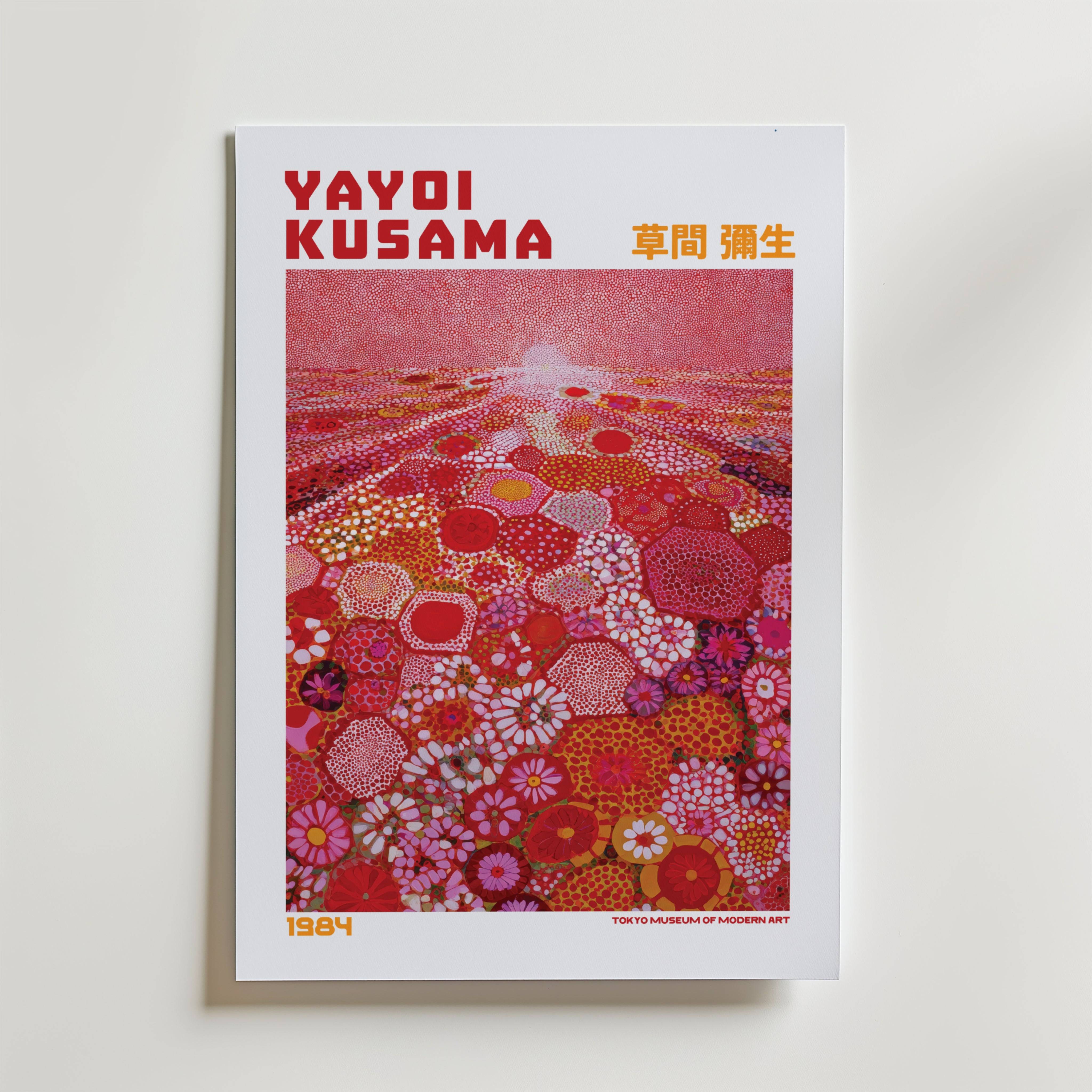 Yayoi Kusama Crimson Flower Field 1984 Poster - Fine Art Poster 70x100 cm