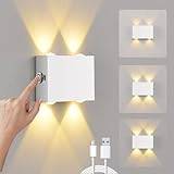 VOMI Batteri Vägglampa Inomhus LED Vägglampa Trådlös Touch Dimbar Sänglampa USB Uppladdningsbar Magnet Sovrum Väggbelysning 4 000 mAh Batterilampor Aluminium Vägglampor