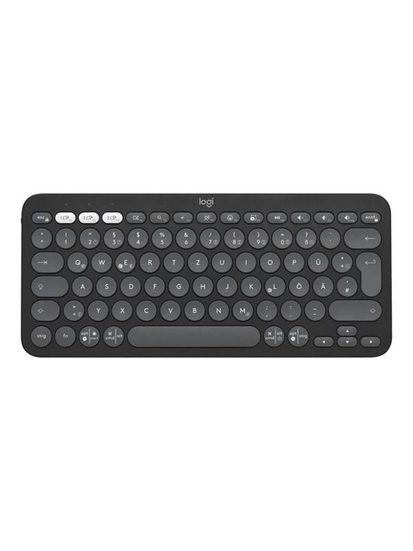 Logitech Pebble Keys 2 K380s Wireless Keyboard - Tonal Graphite - Tastatur - Fransk - Sort