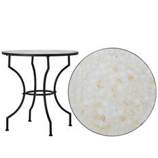 Trieste mosaikbord offwhite/svart Ø70 cm - Svart/Vit