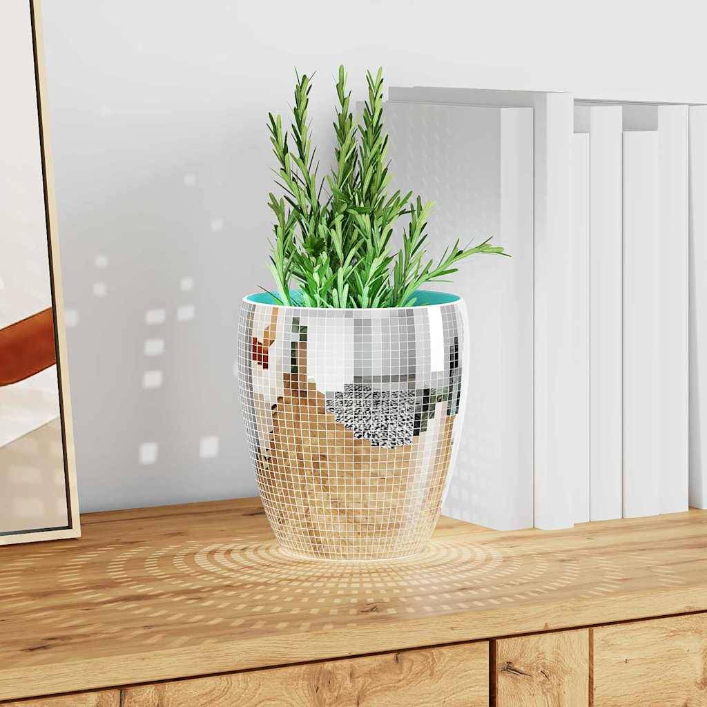 Spejl Mosaik Flise Geometrisk 12 pcs Sølv 30 x 30 cm Glas
