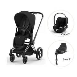 Priam Sittvagn + Cloud T + Basenhet T - Sepia Black/Chrome Black