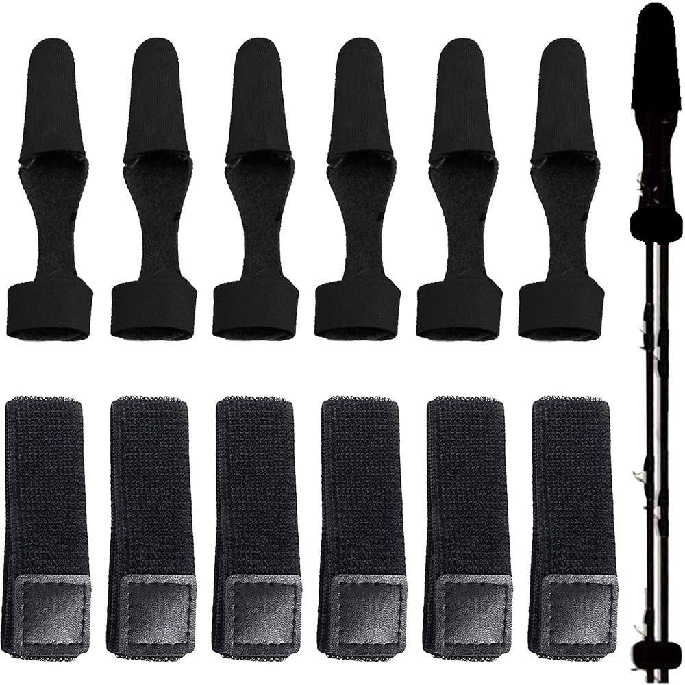 6 Set Spöband Fiske Elastiska Fiskespöfickor för Spöskydd(Svart)