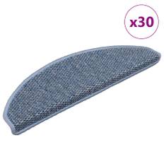 vidaXL selvklæbende trappemåtter 30 stk. 65x21x4 cm sisal-look blå