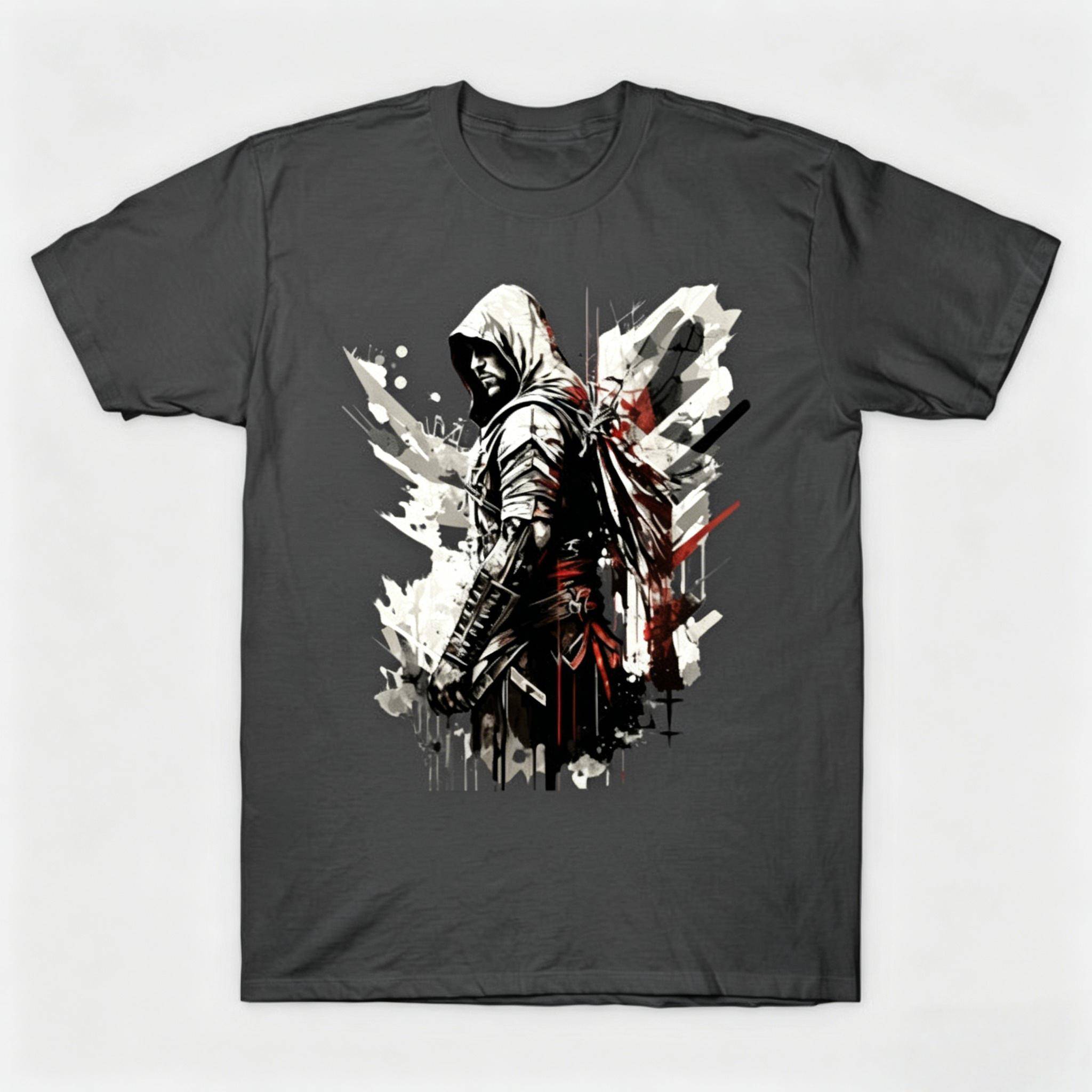 Sommar Assassin's Creed Black Flag Grafisk bomulls-T-shirt för män Herr Casual Lös Mode Rolig Rund cm