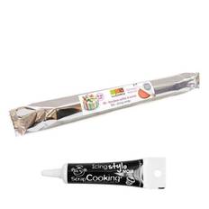 White fondant roller Ø 36 cm + Black icing pen