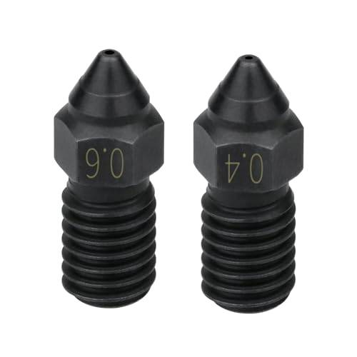 2 st Ender 3 V3 SE härdade stålmunstycken Spider Hotend High Speed munstycke hög temperatur kompatibel med Creality Ender 7. Ender 5 S1 3D-skrivare tillbehör ersättning (0,4 mm, 0,6 mm)