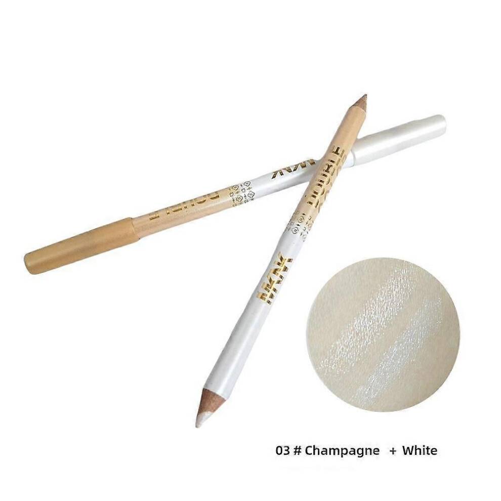 (Brown XL) Multifunctional Eyeliner Anti-smudge Wooden Pole Double-ended Dual-use