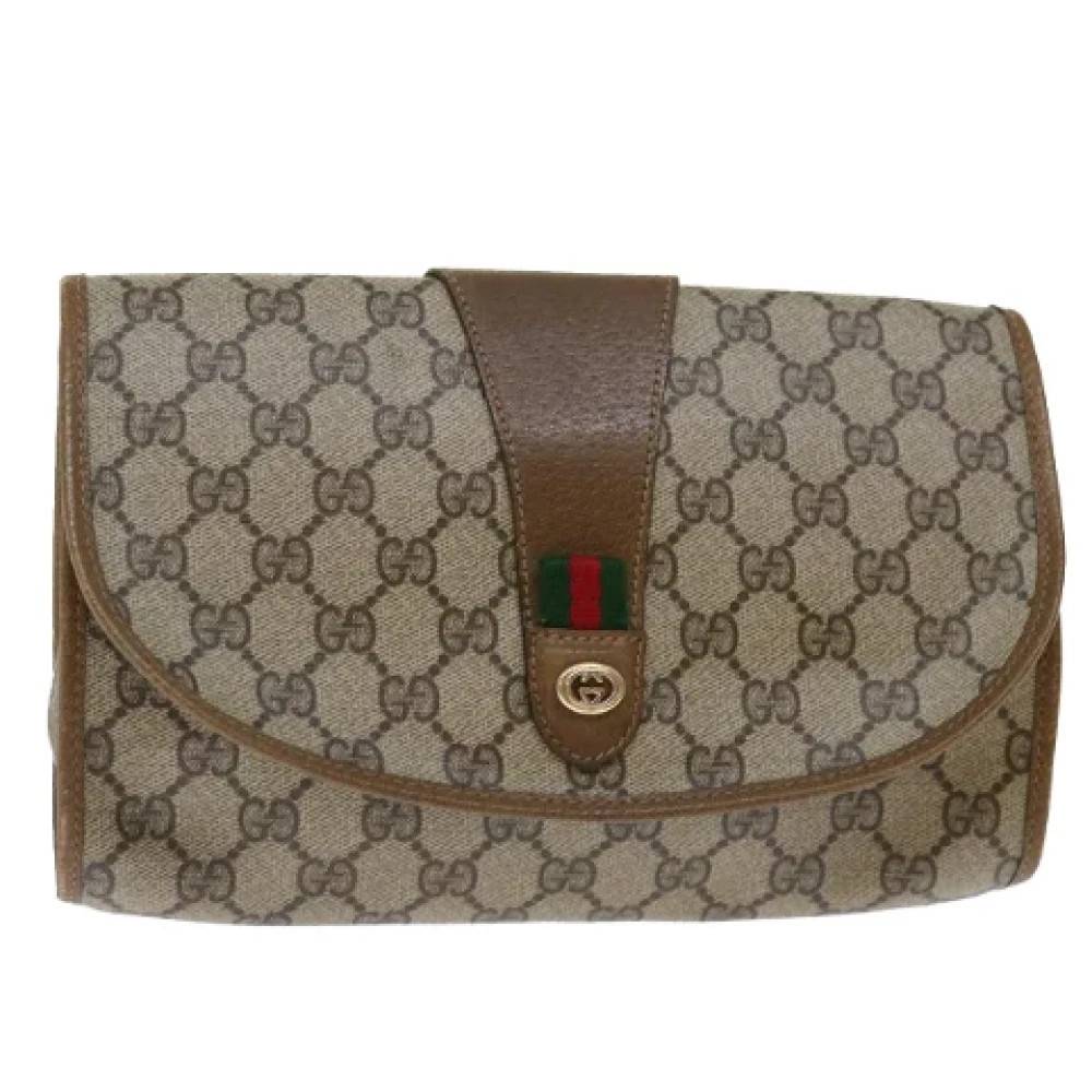 Gucci Vintage Pre-owned Laeder clutches - Vintage - Dame - Beige - ONE SIZE - Tyl