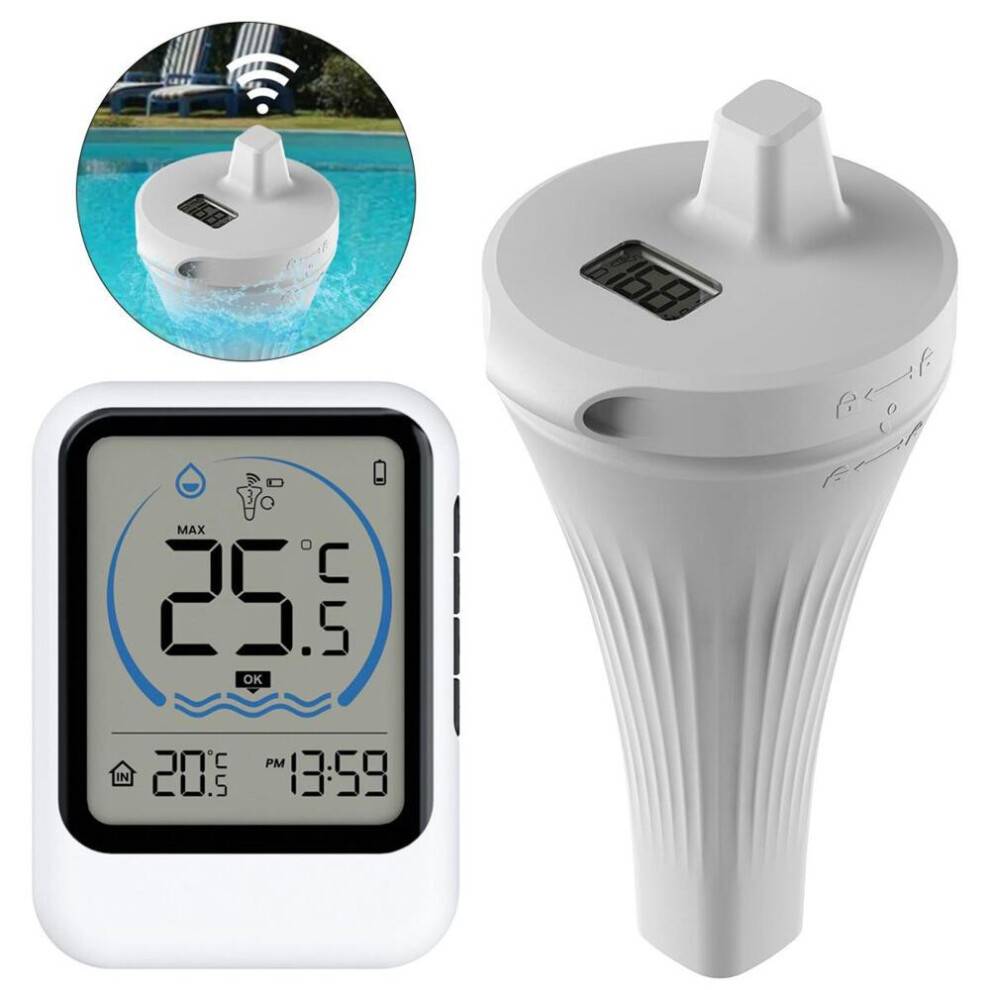 Trådløst flydende digitalt pooltermometer, IP68 vandtæt med LCD-display, præcist vandtermometer til pools, spabade og haver