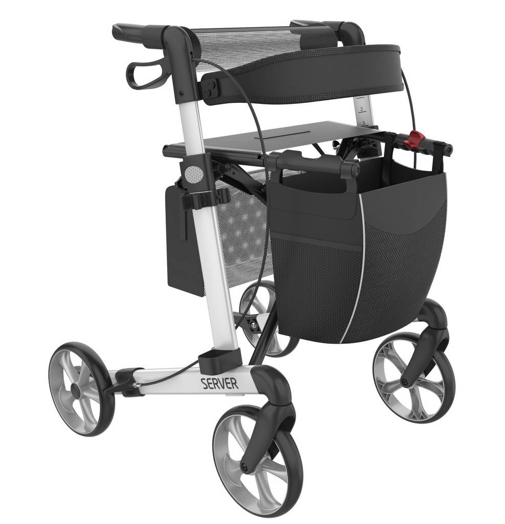 Rollator Server Hvid med tilbehør
